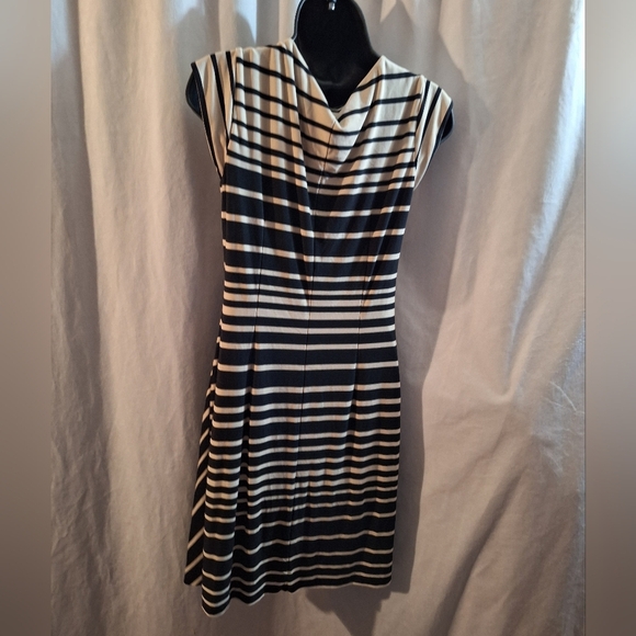 Just...Taylor Black and White Striped Midi Dress - Picture 5 of 6